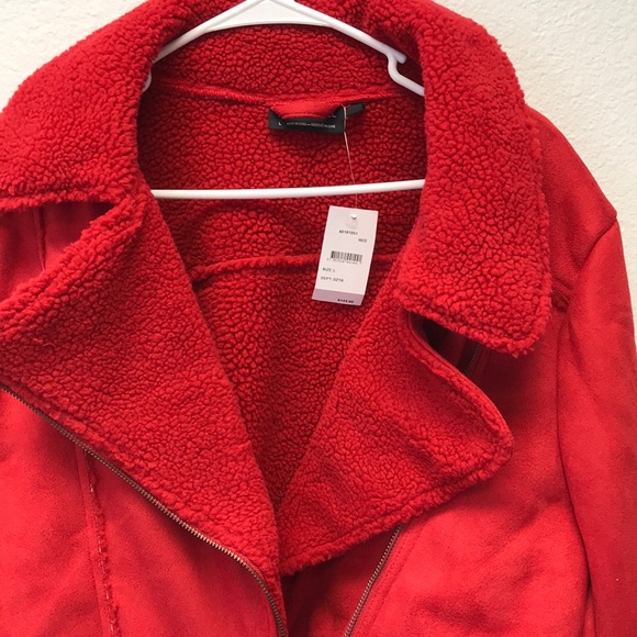 The Fifth Label Faux-Fur Moto Jacket Red 40181051 - Picture 4 of 8